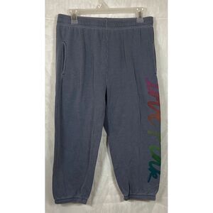 PINK Victoria's Secret Gray Rainbow Logo Sweatpants Joggers Casual Lounge Pants